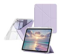 ZOPSGYU Clear iPad A16 11th/10th Gen Y-Fold Multi-Angle Stand Case,Lavender
