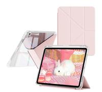ZOPSGYU Clear iPad A16 11th/10th Gen Y-Fold Multi-Angle Stand Case,Pink