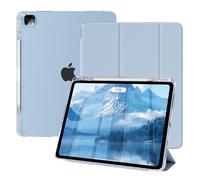 ZOPSGYU for iPad Air 13 Inch Case M4/M3/M2 2026/2025/2024, iPad Pro 12.9 Inch Case (6th/5th/4th/3rd Gen), Built-in Pencil Holder & Auto Wake/Sleep, Clear Back Shell, (Blue)