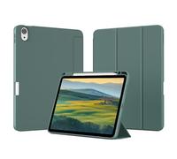 ZOPSGYU iPad Air 7th/6th/5th/4th Generation 2022/2020 10.9 Inch Case with Pencil Holder, Support Pencil Pro and Penci 2nd/USB-C, Auto Sleep/Wake, Night Green