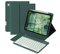 ZOPSGYU Keyboard Case for iPad A16 11th/10th Generation 11 Inch/10.9 Inch (2025/2022) with Pencil Holder, 7-Color Backlit Detachable Bluetooth Keyboard, Adjustable Stand, Auto Wake up/Sleep, Green