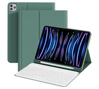 ZOPSGYU Keyboard Case for iPad Pro 11 Zoll 4th/3rd/2nd Generation (2022,2021,2020) with Pencil Holder, Detachable Bluetooth White Keyboard, Portable, TPU Case for iPad Pro 11", Dark Green