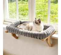 Zoratoo Cloud-Cuddle Cat Perch for Window Sill with Zipper Cushion, M Gray