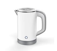 Zoravson 0.8L Kettle Small, 600W Low Wattage Electric Kettles,5 Minutes Fast Boiling, Stainless Steel Travel Kettles Auto Shut-Off and Dry-Boil Protection for Elderly,Bedroom,Caravan-White