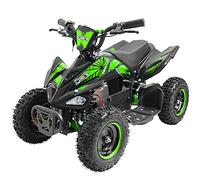 Zorax 36V 1000W Green 6'' Tyre Battery Powered Kids Mini ATV Quad Bike (Foot Brake - 3 Speeds - LED Light - Forward/Neutral/Reverse - CE Approved - MAX Capacity: 65KGS) Children's Electric Ride on