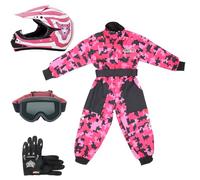 Zorax Kids Motocross Helmet & Gloves & Tinted Goggles & Camo Suit