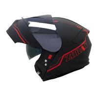 Zorax ZOR-838 Matt Black/Red XXL (63-64cm) Motorbike Helmet + Extra Dark Smoke Visor - Modular Flip up Front Motorcycle Helmet
