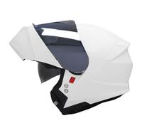 Zorax ZOR-838 White XXL (63-64cm) Motorbike Helmet + Extra Dark Smoke Visor - Modular Flip up Front Motorcycle Helmet