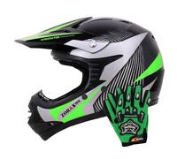 Zorax ZOR-X19 Green XS (48-49cm) PREDATOR Kids Motocross Motorbike MX Helmet ECE 2206 & Gloves S(5cm)
