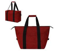 ZoraYorce 20L Large Foldable Insulated Cooler Bag Leakproof Thermal Storage Bag Portable Reusable Lunch Tote Bag for Picnic Camping Beach Travel Food Delivery (Red)