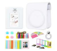 ZoraYorce 7pcs/Set Instant Camera Accessories Case Photo Album Film Frame Selfie Lens Instant Camera Accessories Bundle for Fujifilm Instax Mini 12 Instant Cam (White)