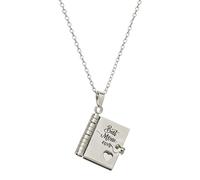 ZoraYorce Best Mom Ever Book Necklace Adjustable Book Message Pendant Necklace with Openable 6 Pages Stainless Steel for Mother Grandmother Jewelry (Silver)