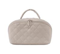 ZoraYorce Cotton Travel Makeup Bag with 5 Dedicated Pockets Cosmetic Organizer with Handle Toiletry Organizer for Women Toiletries Accessories Brushes