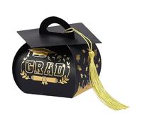 ZoraYorce Graduation Hat Gift Boxes with Tassel Congrats Grad Cap Treat Box Multi-Purpose Creative Table Centerpieces Box for Doctoral Ceremonies Honor Society Events (Black 1)