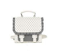 ZoraYorce Polka Dot Print Cambridge Tote Bag Large Capacity Checkered Patchwork Ruffle Crossbody Bags Multi-Purpose Stylish Shoulder Bags for Shopping And Outdoor Family Outings (White)