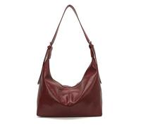 ZoraYorce PU Leather Women Versatile Underarm Bag Solid Color Adjustable Shoulder Straps Bag Large Capacity Stylish Long Handle Tote Travel Work Shopping Handbags (Wine Red)