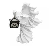 ZoraYorce Resin Witch Ghost Lantern Light Up Candle Statue Halloween Decorative Lamp For Tabletop Garden Yard Home And Party Ghost Creative Decorations