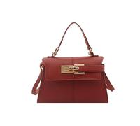 ZoraYorce Top Handle Bag with Adjustable Strap for Women Elegant Clutch Handbag PU Leather Mini Crossbody Bag with Gold Lock for Daily Use and Evening Party (Red)