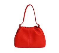 ZoraYorce Women Bucket Bags PU Leather Drawstring Top Handle Bag with Adjustable Strap for Shopping Dating Travel (Red)