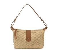 ZoraYorce Women Straw Rattan Shoulder Bags Large Capacity Summer Underarm Purses Natural Woven Handbag for Travel Shopping Work Daily Use (White)
