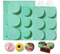 Zorazio Cake Puck Mold Set,Chocolate Covered Desserts Molds Silicone,Cake Pucks 2Different Sizes Includes 12-Cavity Round Cake Pops Molds with 2Scrapers for DIY Cakepucks, Oreo Cake Cores Making