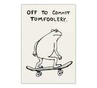 Zorbal Frog Wall Posters, Skateboard Frog Canvas Wall Art with Funny Quote, Minimalist Wall Art for Living Room, Bedroom, Office Decor 12x8 Inch Unframed