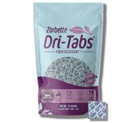 Zorbette Dri Tabs 75 Pack - Newly Developed eco-Friendly Plant Based Desiccant That Replaces Silica Gel Packets. Compact and Powerful, Holds 3X More Moisture Than Silica Gel. (Magenta)