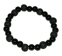 Zorbitz Kama logy Onyx Power and Success Genuine Gemstone Bracelet for Men's, Women's, 8 mm Healing Energy Beads, 7" Stretch, Onyx, Onyx