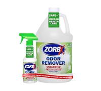 ZORBX Unscented Multipurpose Odor Eliminator Combo Pack - Fast-Acting Area Deodorizer Spray & Refill Solution for Strong Odors (16 Oz + 1 Gallon)