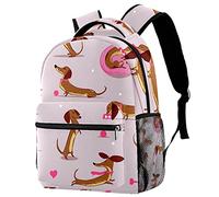 ZORE_FINE5 Leisure Campus Travel Backpacks, Cute Sausage Dog Bags with Bottle Holder for Girls Boys