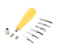 ZORESCOLEO Craft Linoleum Cutter with 6 Size Cutting Head Assorted Lino Cutter Carving Tool For Block Printing And Craft Project