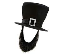 ZORESCOLEO Elegant Pirate Costume Hat With Detachable Beard Halloween Party Accessory Suitable For Adults 54-58cm Head