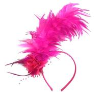 ZORESCOLEO Elegant Roaring 20s Feathered Headpiece Natural Feathered Adjustable Headband Vintage Costume Accessory Women Girls