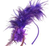 ZORESCOLEO Elegant Roaring 20s Feathered Headpiece Natural Feathered Adjustable Headband Vintage Costume Accessory Women Girls