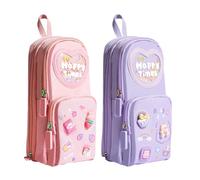 ZORESCOLEO High Capacity Pencil Case Pen Holder Bag 3 Compartments Large Pen Storage Pouches Marker Pen Case for Student Teen Adult