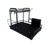 ZORESCOLEO Space Saving Dish Drying Rack Double Layer Drip Tray Utensils Holder with Cup Holder Hook Kitchen Counter Organiser