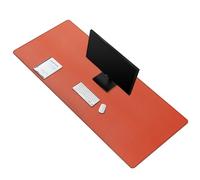 ZORESYN 4XL Oversized Large Mouse Pad (55" x 24") Large PU Leather Gaming Mouse Pad, Non-Slip Waterproof Base for Desktop Keyboard (Orange, 4XL,