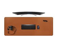 ZORESYN 5XL Huge size Mouse Pads (160 x 60cm) - PU Leather Extended Large Gaming Mousepad Desk Mat - Nonslip Base and Waterproof Desktop Keyboard Extended Mouse Mat (Light Brown, 5XL - Huge size)