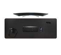 ZORESYN 5XL Huge size Mouse Pads (160 x 60cm) - PU Leather Extended Large Gaming Mousepad Desk Mat - Nonslip Base and Waterproof Desktop Keyboard Extended Mouse Mat (Black, 5XL - Huge size)
