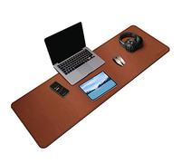 ZORESYN Large Gaming Desk Mat 120x40cm (Light Brown), PU Leather Extended Mouse Pad with Keyboard Space, Waterproof & Nonslip Base