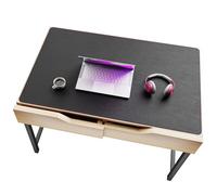 ZORESYN Leather Desk Mat 110 x 70 cm (Black) for Office & Home - Extended Widen Mouse Pad, Waterproof Faux Leather Desk Pas with Non-slip Base