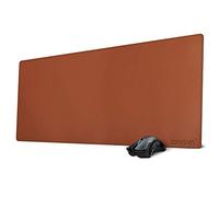 ZORESYN XL Large Mouse Pads (90x40cm) - PU Leather Large Gaming Mousepad Desk Mat - Nonslip Base and Waterproof Desktop Keyboard Extended Mouse Mat (Light Brown, X-Large)