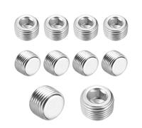 zorfar 10 Pack SS304 Stainless Steel NPT Male Hex Allen Pipe Plug, Internal Hex Socket Taper Thread Stop Plug, Sizes 1/16"1/8" 1/4"3/8" 1/2"3/4" 1", Hydraulic Pneumatic Pipeline Sealing Blank Plug(1")