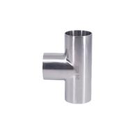 zorfar 12.7 16 19 22 25 28 32 38 42-133mm Pipe OD Butt Weld Tee 3 Ways Connector Sanitary Pipe Fitting SUS 304Stainless Homebrew(57mm Pipe OD)