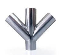 zorfar 19 25 32 38 45 51 57 63 76 89 102 108mm Pipe OD Butt Weld Branch Y-Shaped 4 Ways 304 Stainless Sanitary Fitting Spliter Homebrew(51mm)