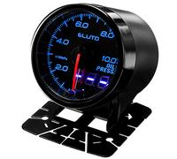 zorfar 1pc Universal Car Oil Pressure Gauge 2'' 52mm 0-10 X100kpa Oil Press Instruments 10 Colors LED Display Pointer Digital Clock