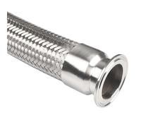 zorfar 304 Stainless Steel Tri Clamp Braided Flexible Hose, Unpolished Inner Bore, Sizes 3/4" 1" 1-1/4"1-1/2" 2", Length 30cm / 50cm / 100cm Sanitary Braided Pipe 1PCS(25mm x Ferrule 50.5,100cm Long)
