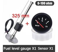 zorfar 52mm Water Level Gauge Water Level Sensor 0~190 Ohm With Red Backlight For Car Boat Motorcycle Indicator E-F Range 12-24V(BN 325MM)