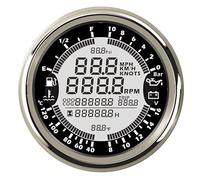 zorfar 6 In 1Multi-function Gauge Meter 12V 85mm 0-10Bar GPS Speedometer Tachometer Digital LCD Speed Fuel Level Water Temp Meter(BS)