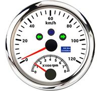 zorfar Tachimetro GPS impermeabile 85MM 120/200 km/h MPH con contagiri 0-8000 giri/min retroilluminazione rossa per misuratore di velocità per auto per barche a motore(120 km W)